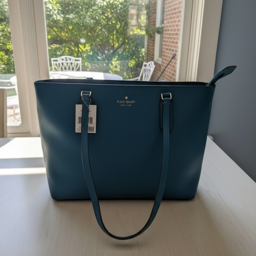 Kate Spade New York Harper Tote Dark Peacock (NWT) - Picture 7 of 12